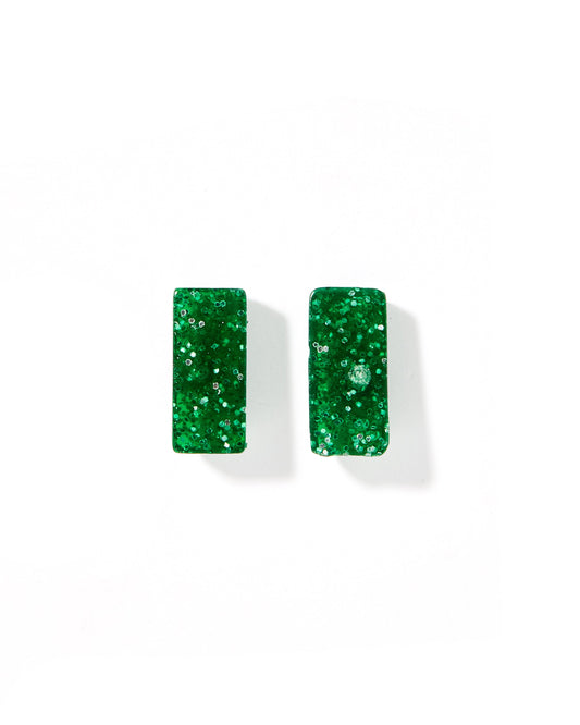 Caroline - Green Glitter - Earrings