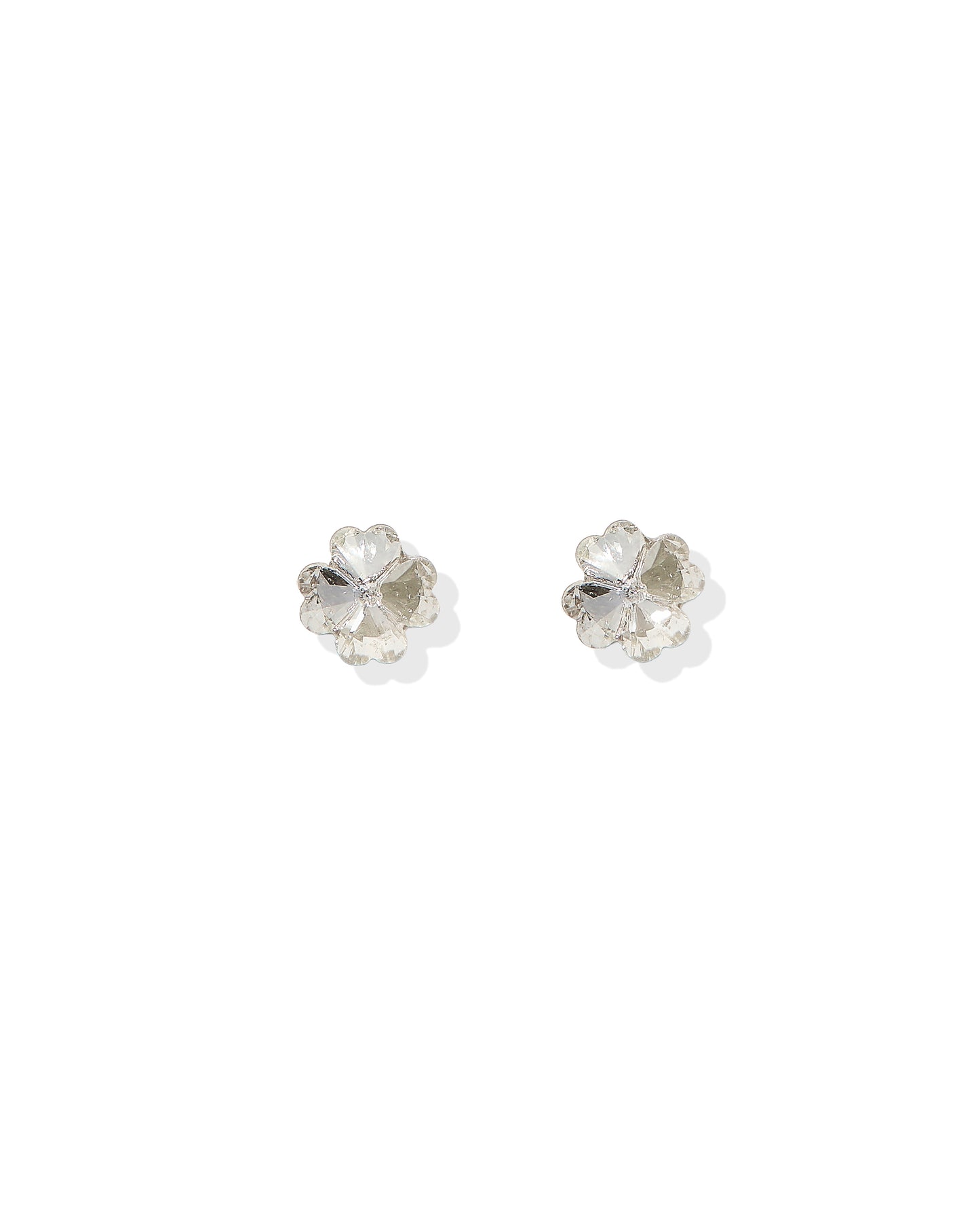 Screwback Stud Earrings Lux - Candy Clover Clear