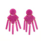 Janelle - Magenta Glitter - Earrings