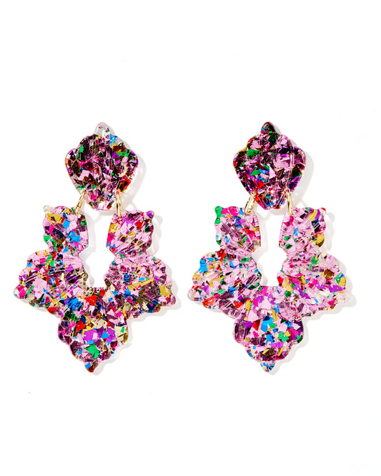 Michelle - Pink Birthday Confetti - Earrings