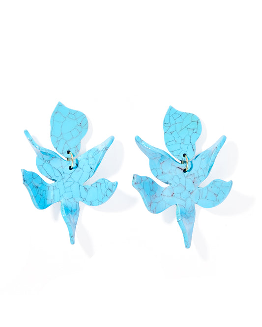 Flora Statement Earrings - Turquoise