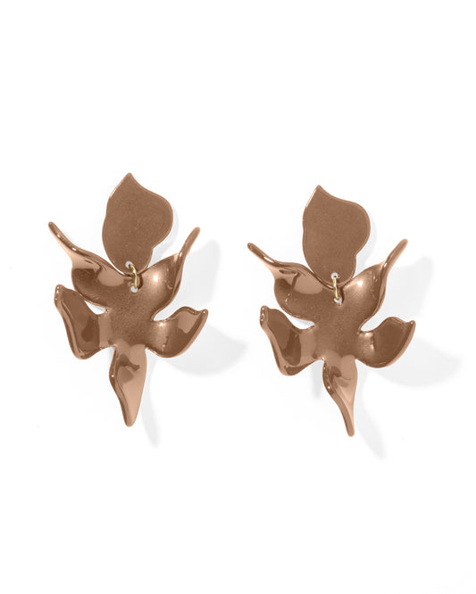 Flora Statement Earrings - Espresso