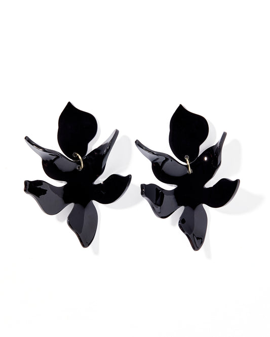 Flora - True Black - Earrings