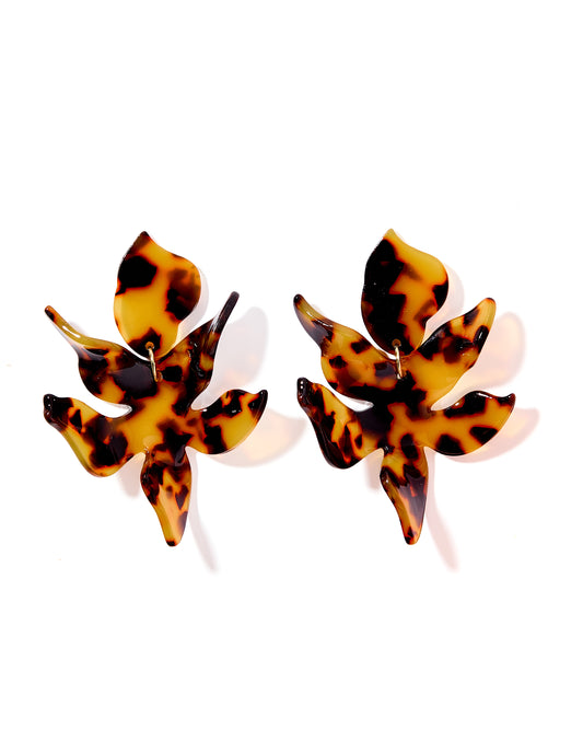 Flora - Brown Tortoise - Earrings