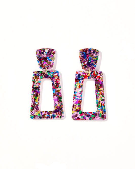 Kennedy - Pink Birthday Confetti - Earrings