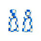 Kennedy - Blue Checkered - Earrings