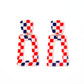 Kennedy - Blue and Red Checkered - Earrings