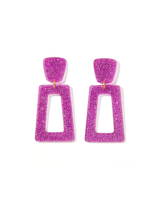 Kennedy - Purple Glitter - Earrings