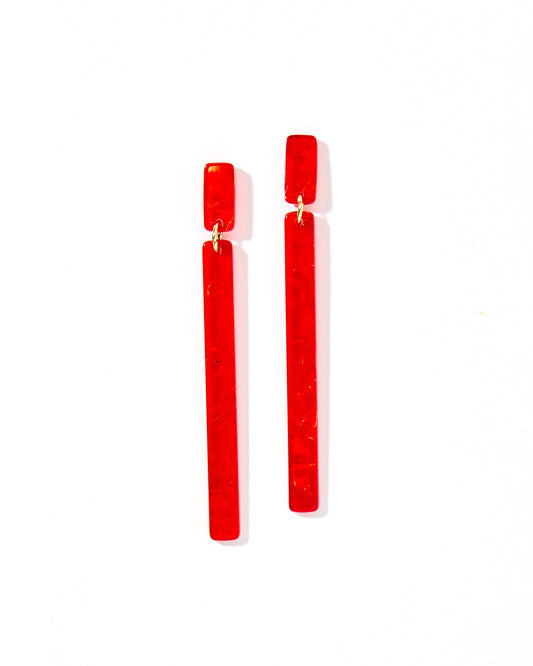 Keli - Pearlized Red - Earrings