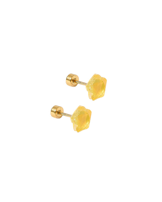 Screwback Stud Earrings Lux - Candy Star Sunshine Yellow