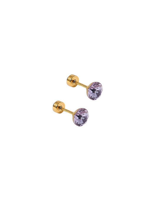 Screwback Stud Earrings Lux - Zuri Lilac