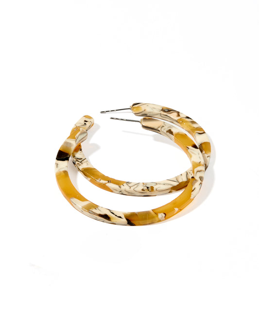 Holly - Medium Hoop  - Mustard - Earrings