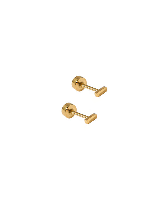 Screwback Stud Earrings - Micro Bar