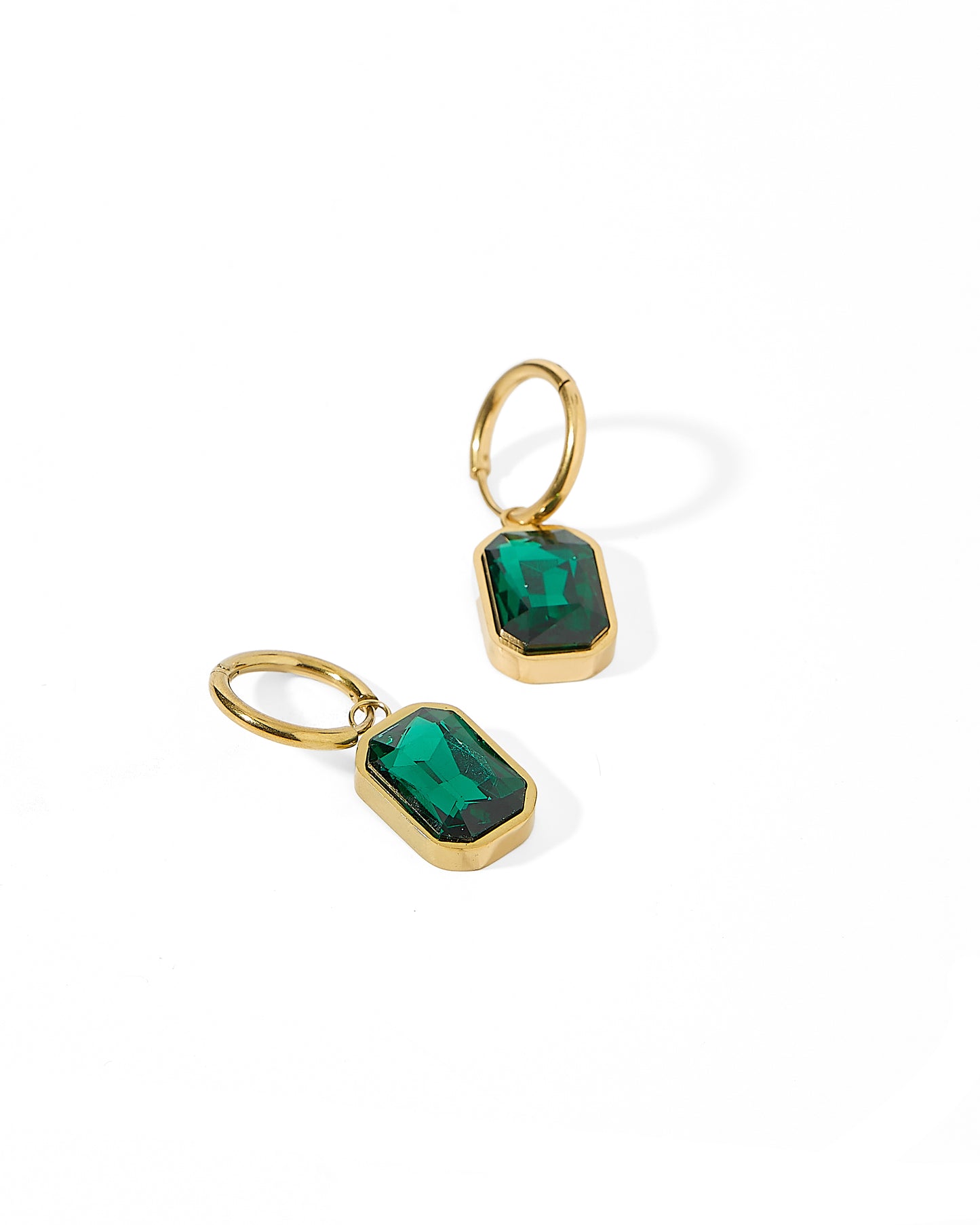 Huggie Charm Earrings - Diana Green