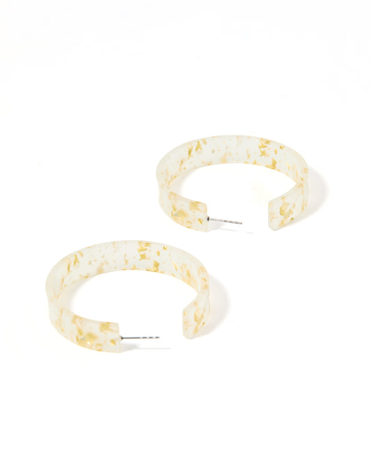 Ashley - Medium Hoop - Gold Confetti - Earrings