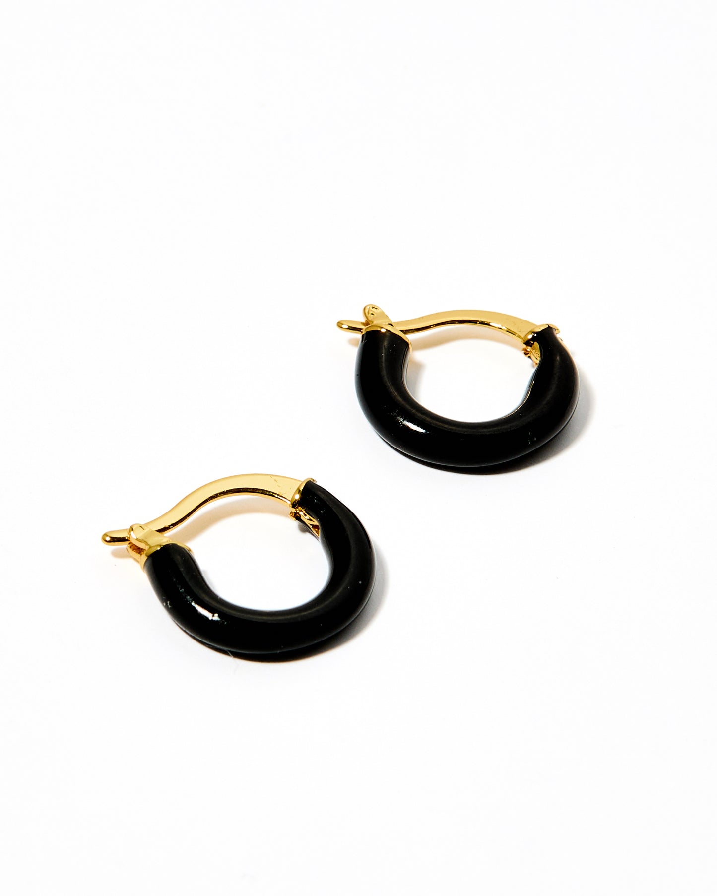 Mia - Gold-Filled - Black - Earrings