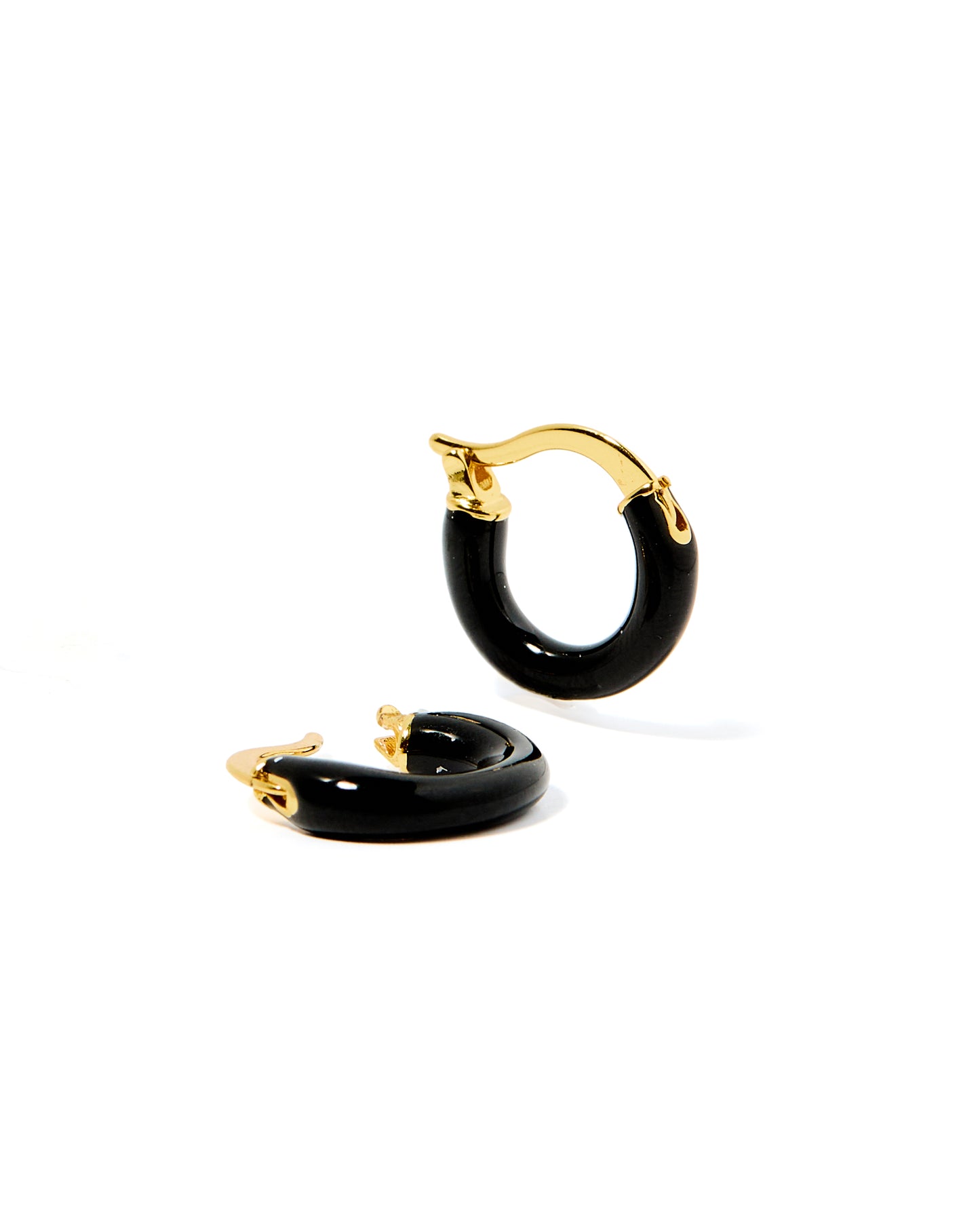 Mia - Gold-Filled - Black - Earrings