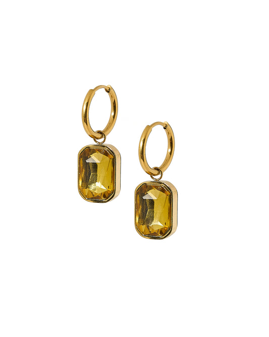 Huggie Charm Earrings - Diana Champagne