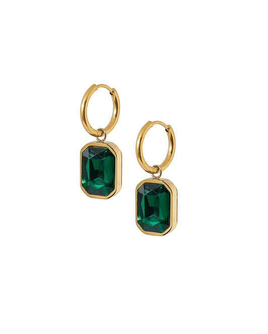 Huggie Charm Earrings - Diana Green