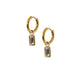 Huggie Charm Earrings - Edith Clear Gold
