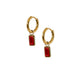 Huggie Charm Earrings - Edith Red Gold