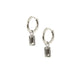 Huggie Charm Earrings - Edith Clear Silver