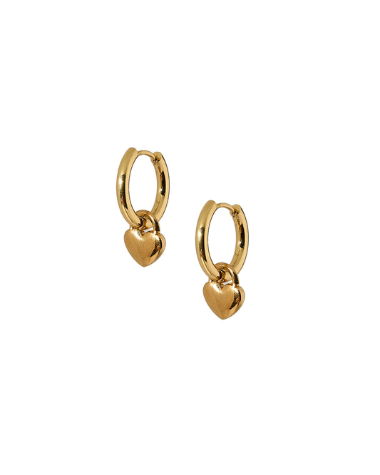 Huggie Charm Earrings - Dakota Heart