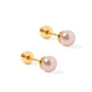 Screwback Stud Earrings - Payton Pearl Pink 5mm