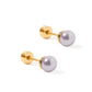 Screwback Stud Earrings - Payton Pearl Gray 5mm