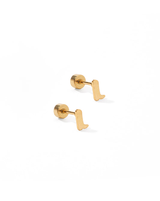 Screwback Stud Earrings - Petite Cowgirl Boot