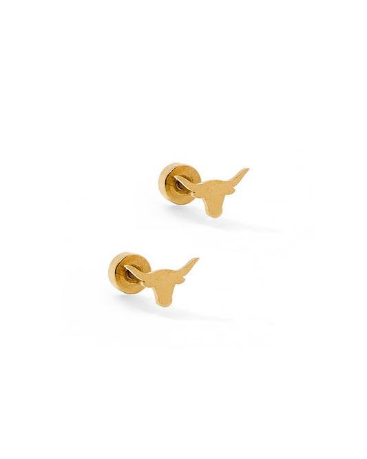 Screwback Stud Earrings - Longhorn