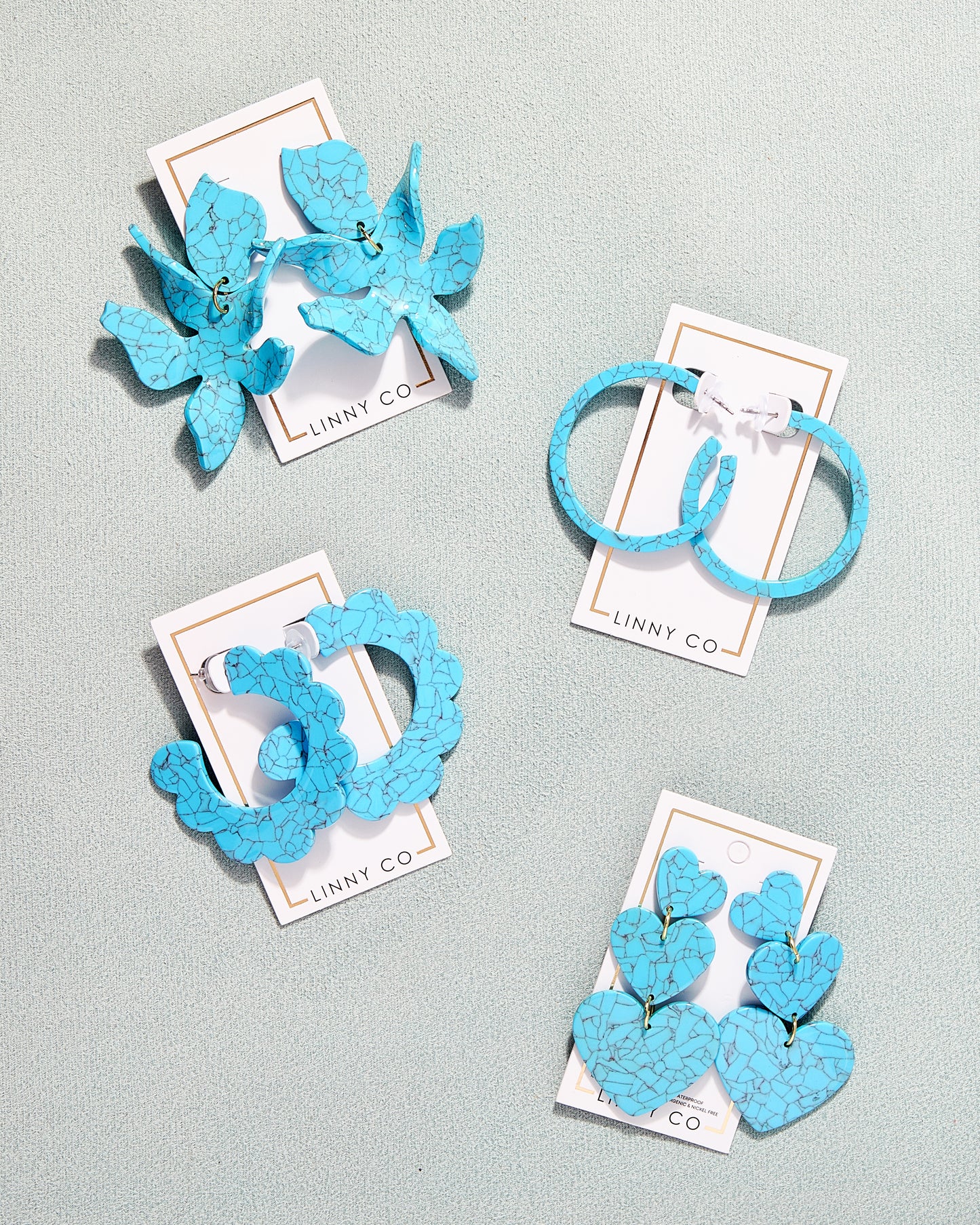 Holly Medium Hoop Earrings - Turquoise