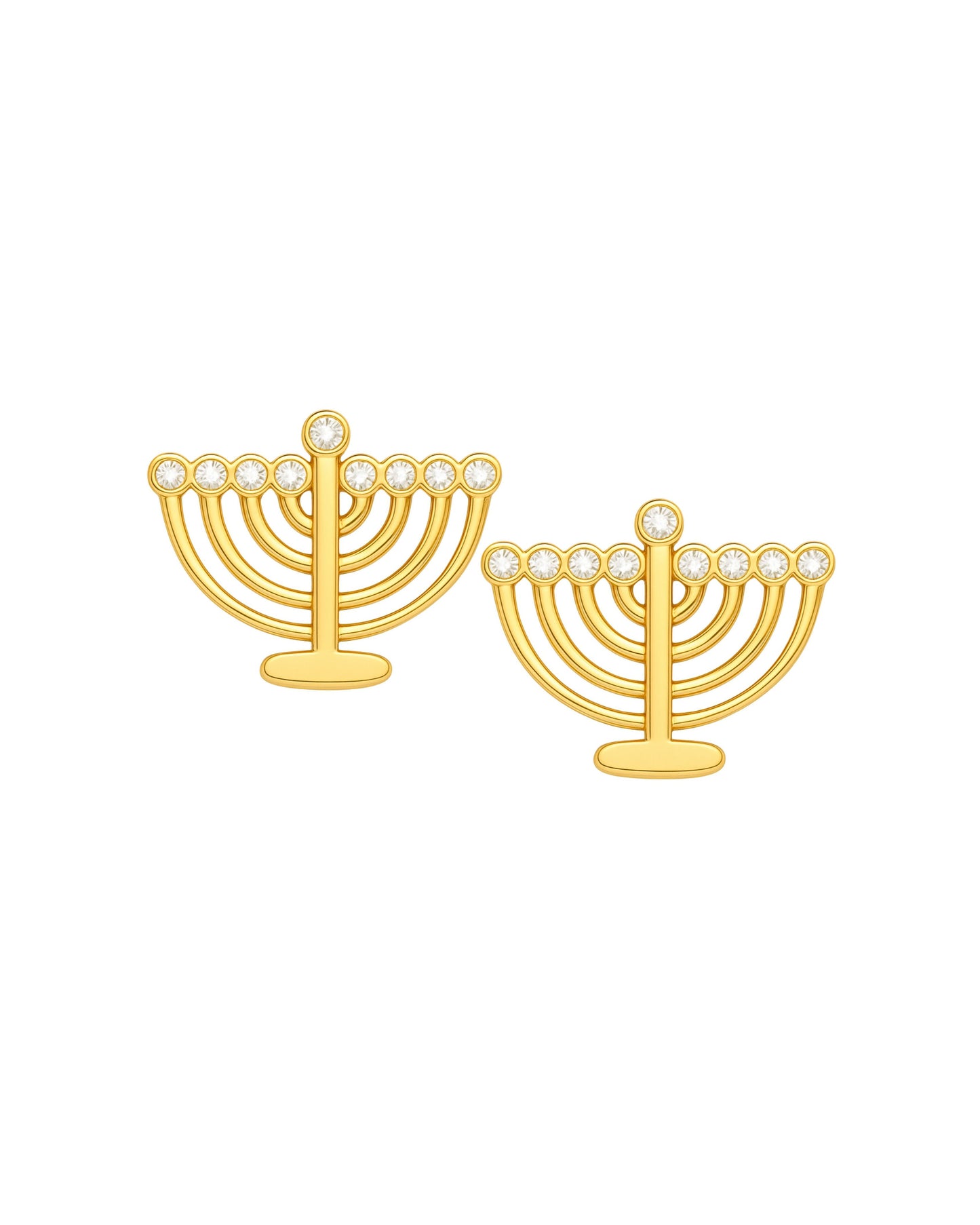 Screwback Stud Earrings - Menorah