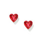 Screwback Stud Earrings Lux - Candy Heart - Hot Pink