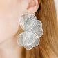 Amanda Flower Statement Earrings - Silver - LINNY CO WholesaleMetals