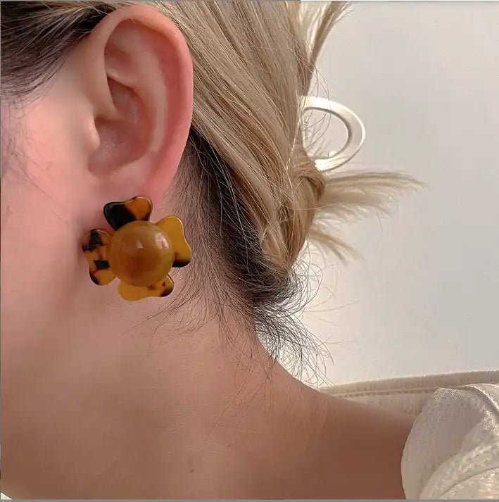 Amelia - Brown Tortoise - Earrings - LINNY CO WholesaleAcetate