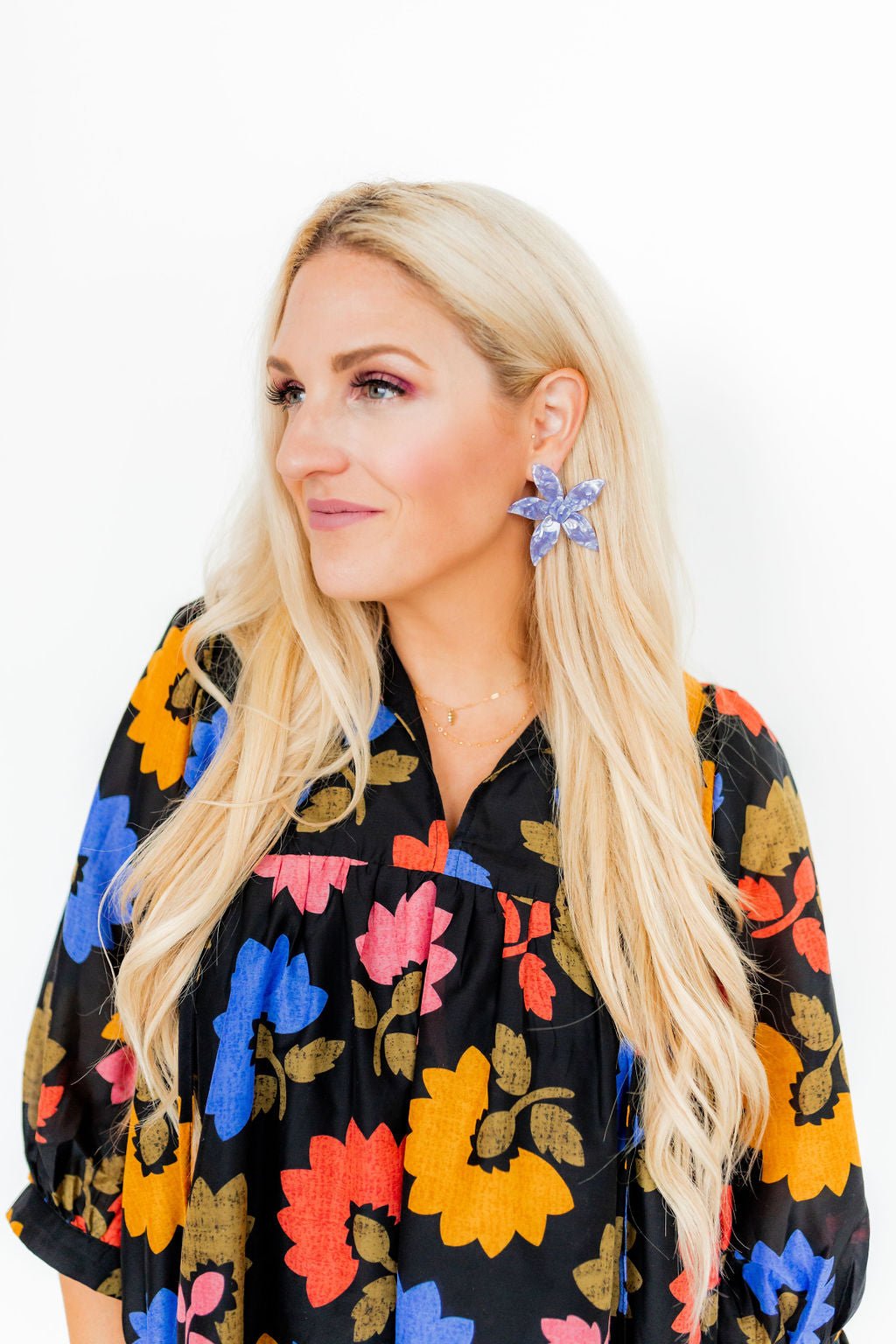 Annie Statement Earring - Periwinkle - LINNY CO WholesaleAcetate