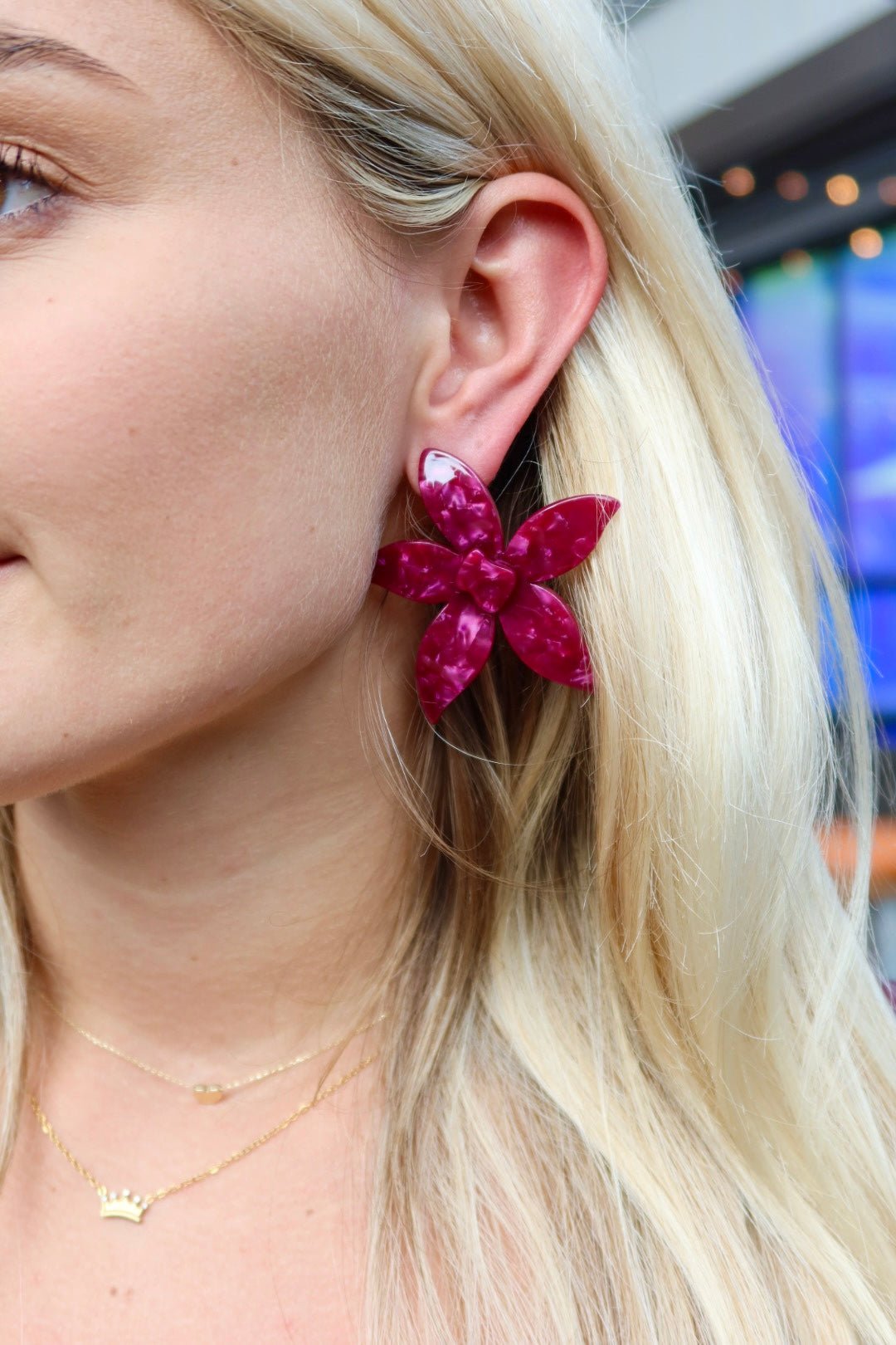 Annie Statement Earring - Pinot Noir - LINNY CO WholesaleAcetate