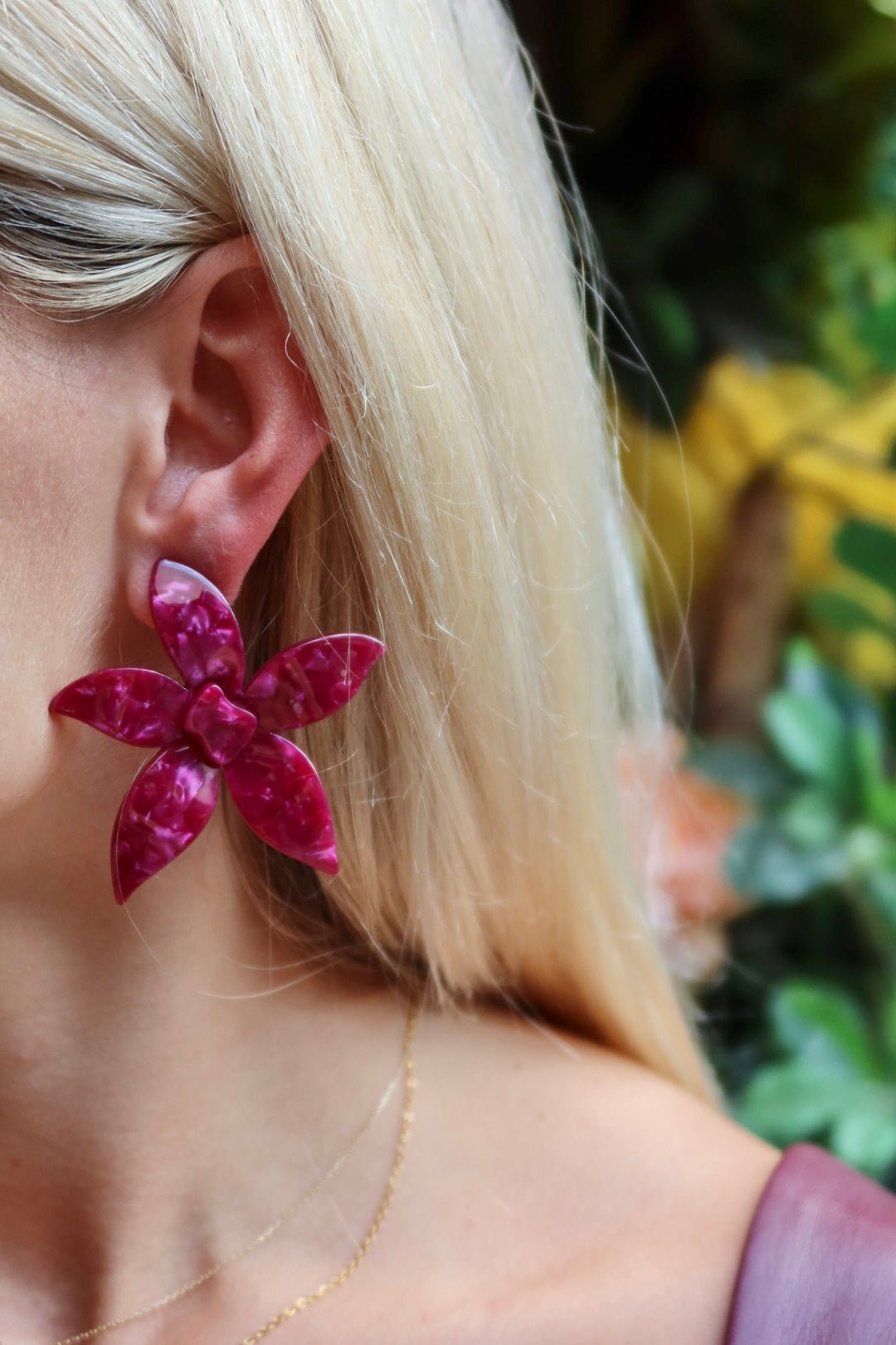 Annie Statement Earring - Pinot Noir - LINNY CO WholesaleAcetate