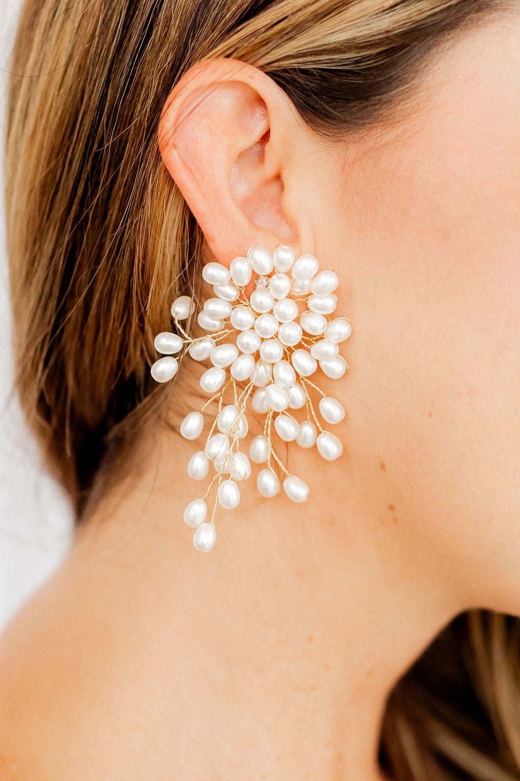Ariel Pearl Statement Earrings - LINNY CO WholesaleMetals