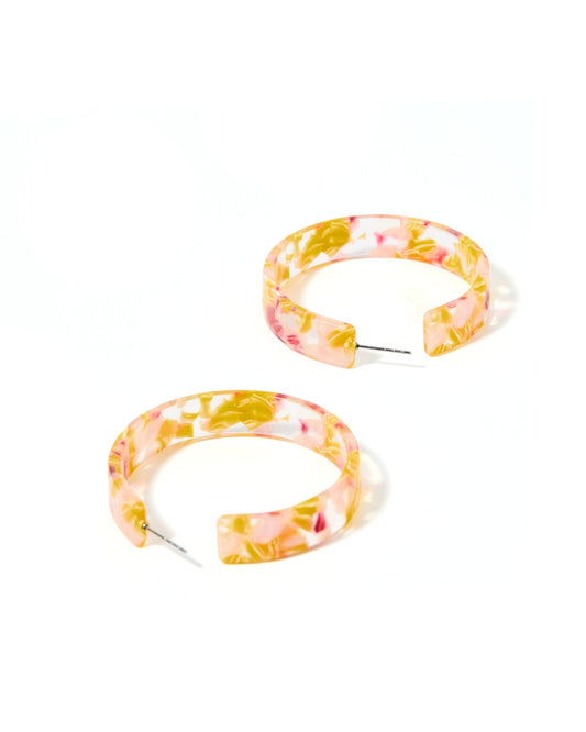 Ashley - Medium Hoop - Autumn Bouquet - Earrings - LINNY CO WholesaleAcetate