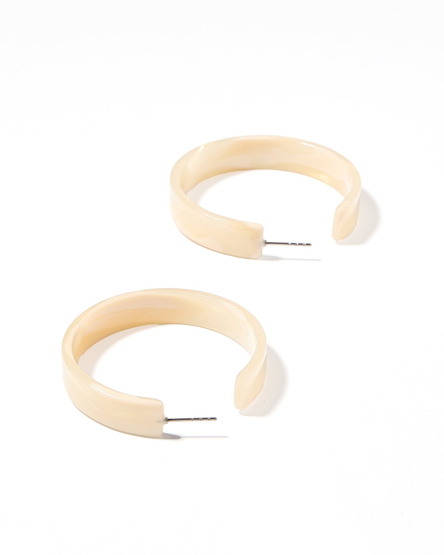 Ashley - Medium Hoop - Champagne Sparkle - Earrings - LINNY CO WholesaleAcetate