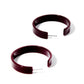 Ashley - Medium Hoop - Maroon - Earrings - LINNY CO WholesaleAcetate