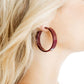 Ashley - Medium Hoop - Maroon - Earrings - LINNY CO WholesaleAcetate