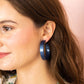 Ashley - Medium Hoop - Navy - Earrings - LINNY CO WholesaleAcetate