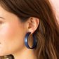 Ashley - Medium Hoop - Navy - Earrings - LINNY CO WholesaleAcetate