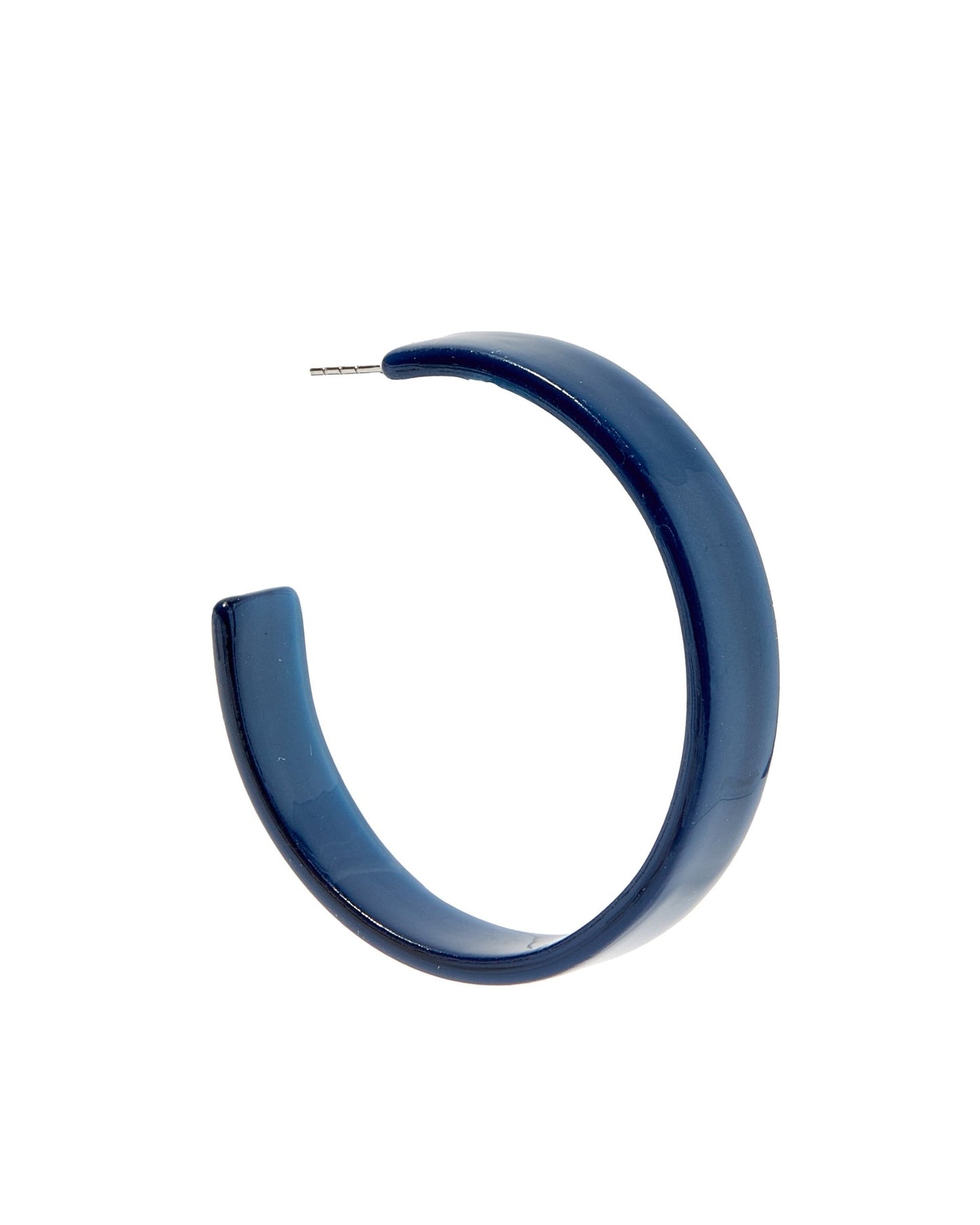 Ashley - Medium Hoop - Navy - Earrings - LINNY CO WholesaleAcetate