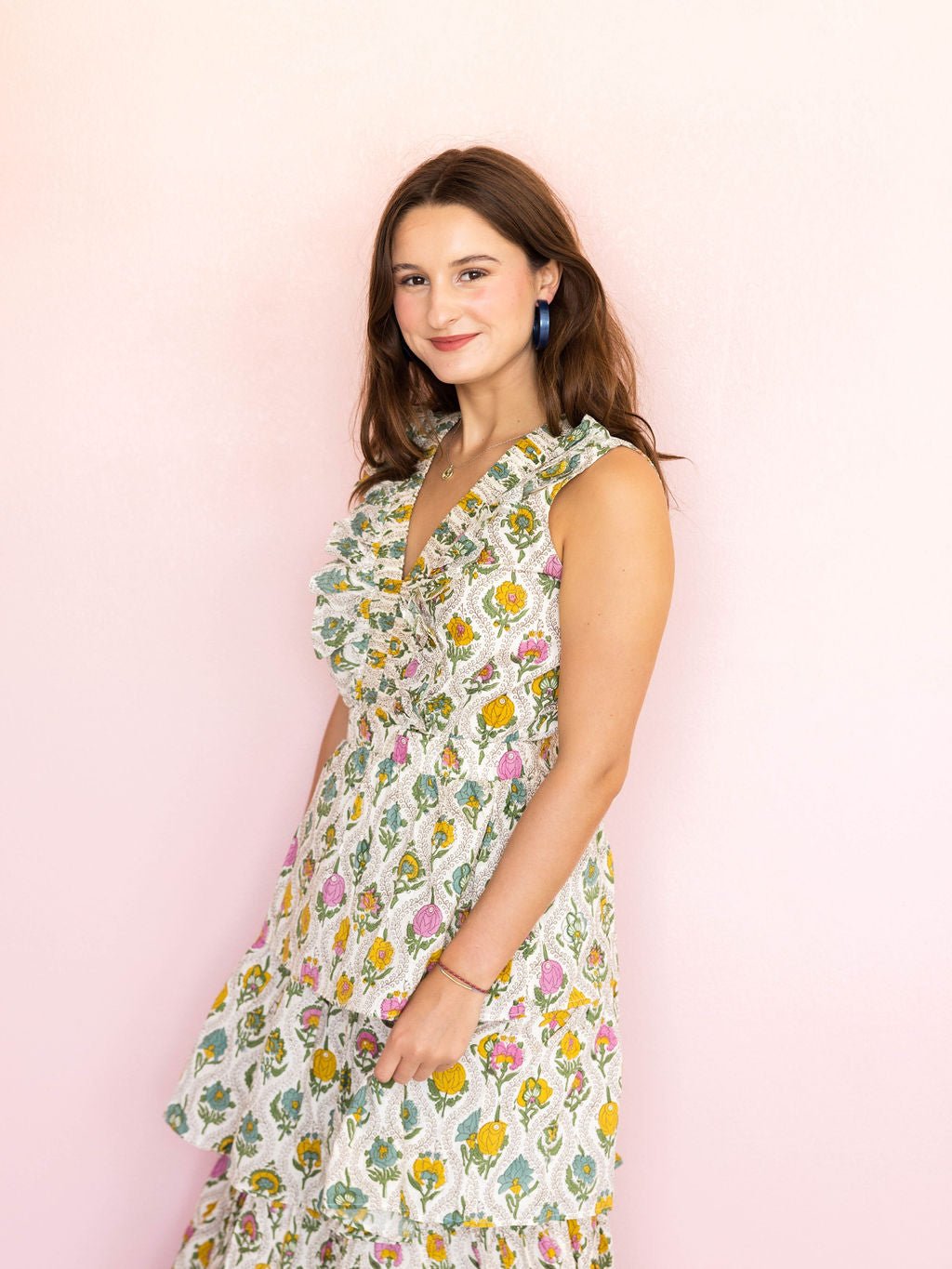 Ashley - Medium Hoop - Navy - Earrings - LINNY CO WholesaleAcetate