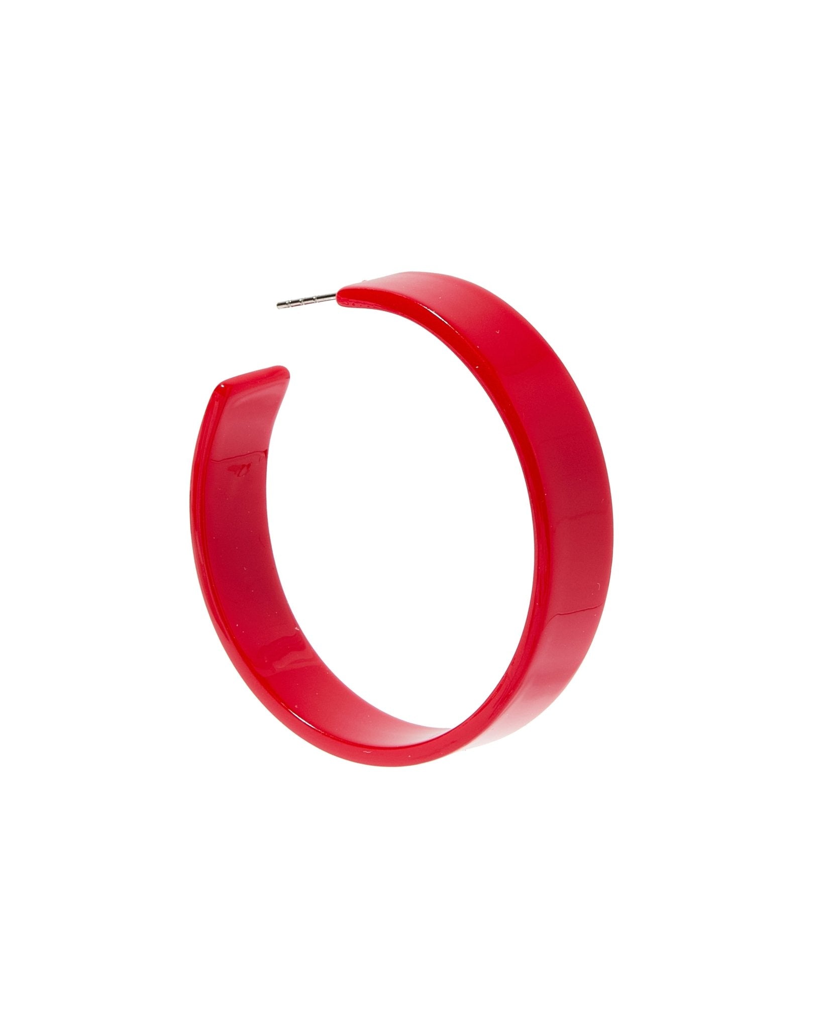 Ashley - Medium Hoop - True Red - Earrings - LINNY CO WholesaleAcetate