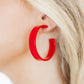 Ashley - Medium Hoop - True Red - Earrings - LINNY CO WholesaleAcetate